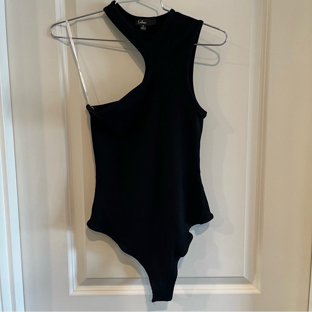 Lulu's Black Ribbed Bodysuit